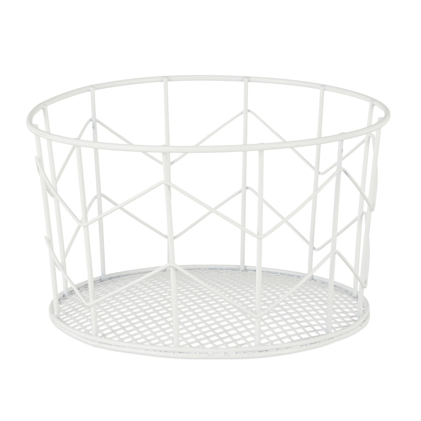 Round basket made of metal wire