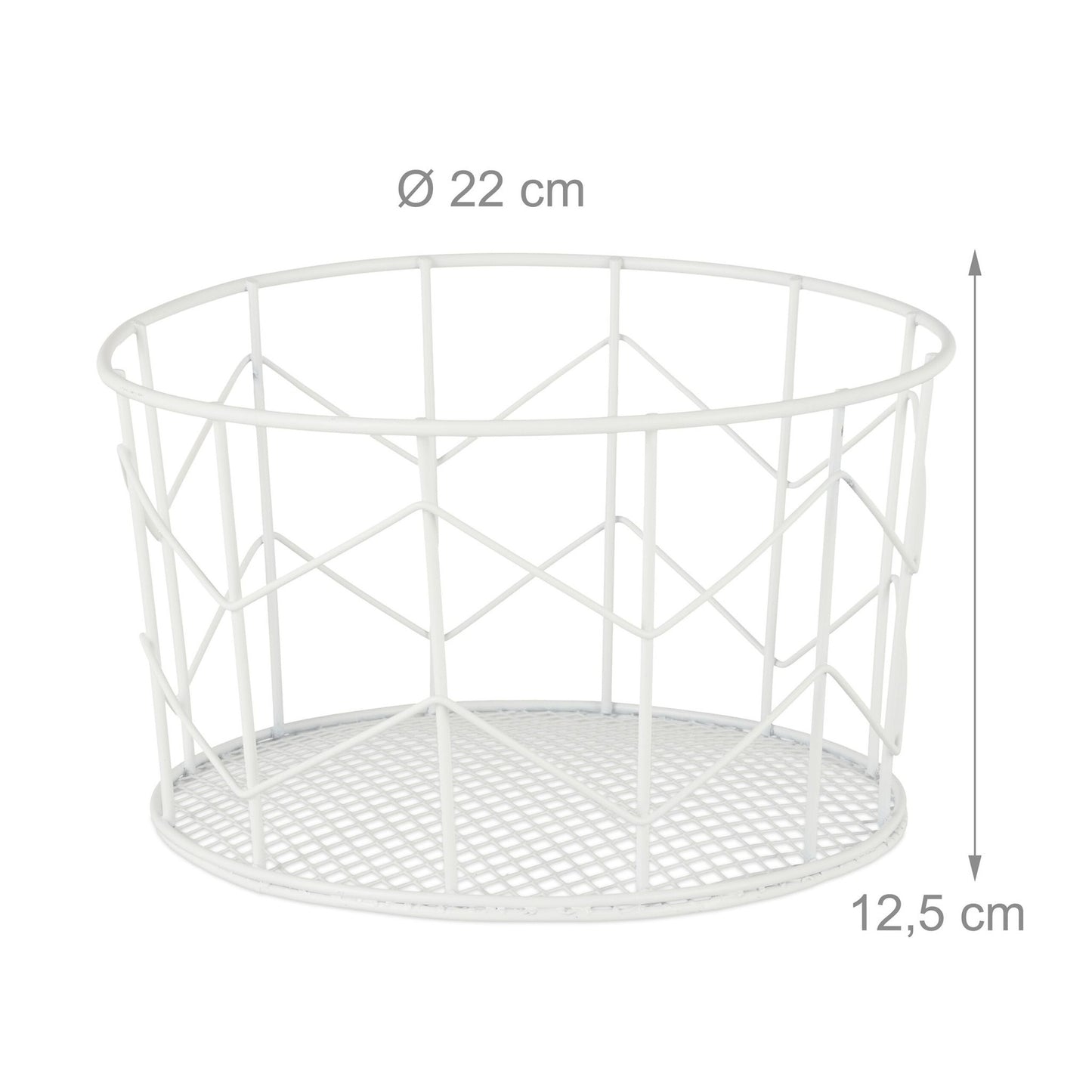 Round basket made of metal wire