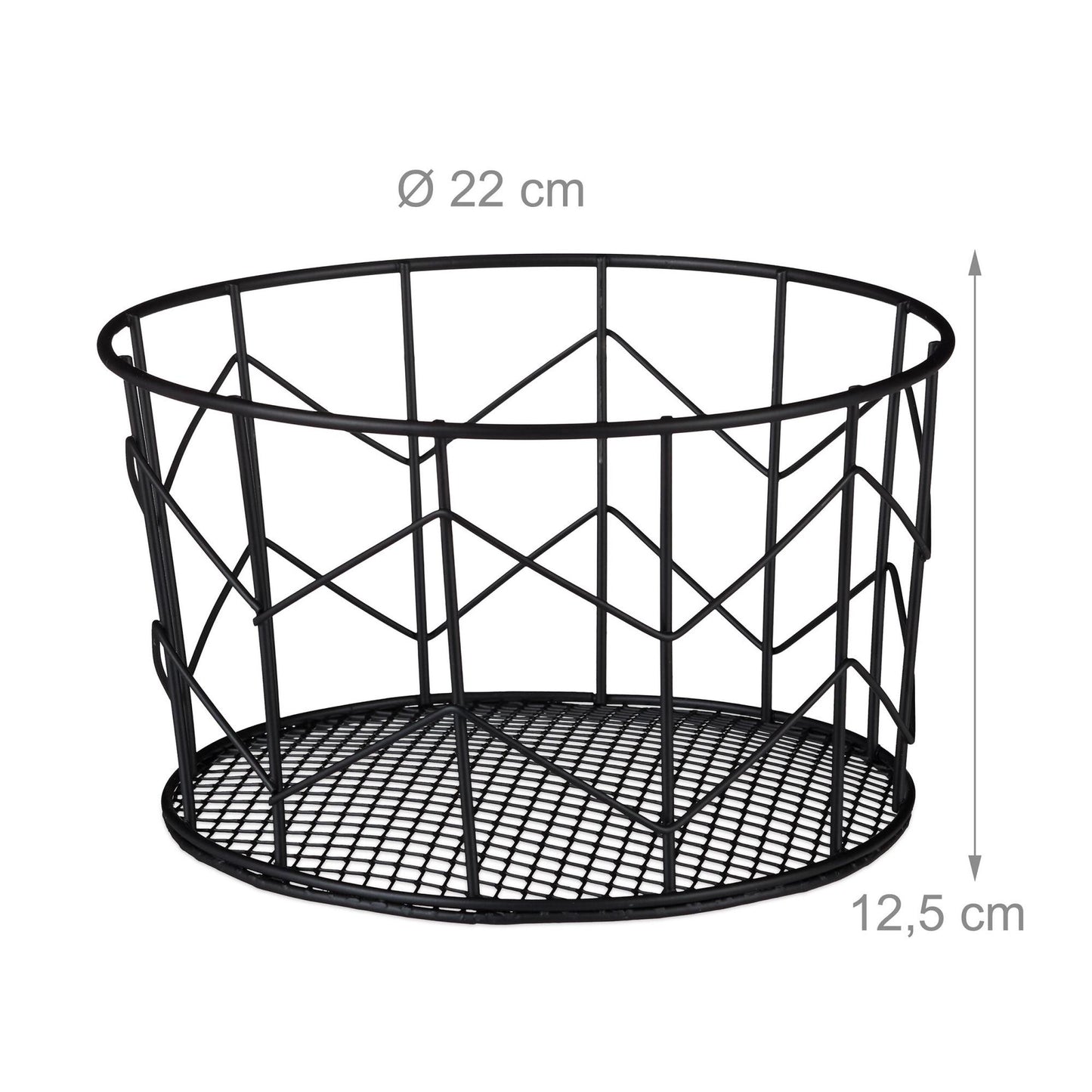 Round basket made of metal wire
