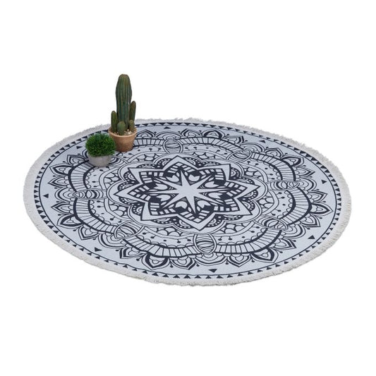 Round carpet with mandala design