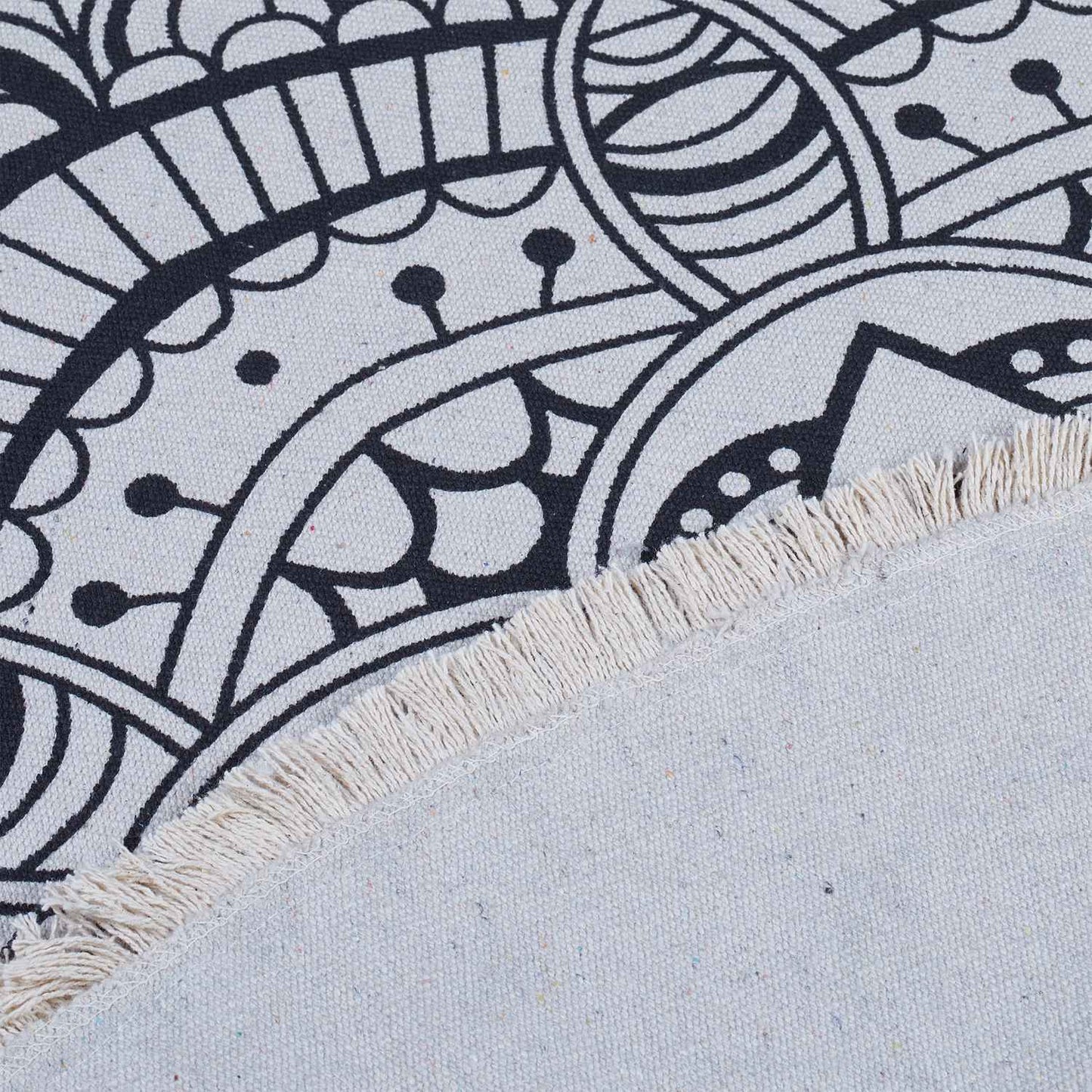 Round carpet with mandala design