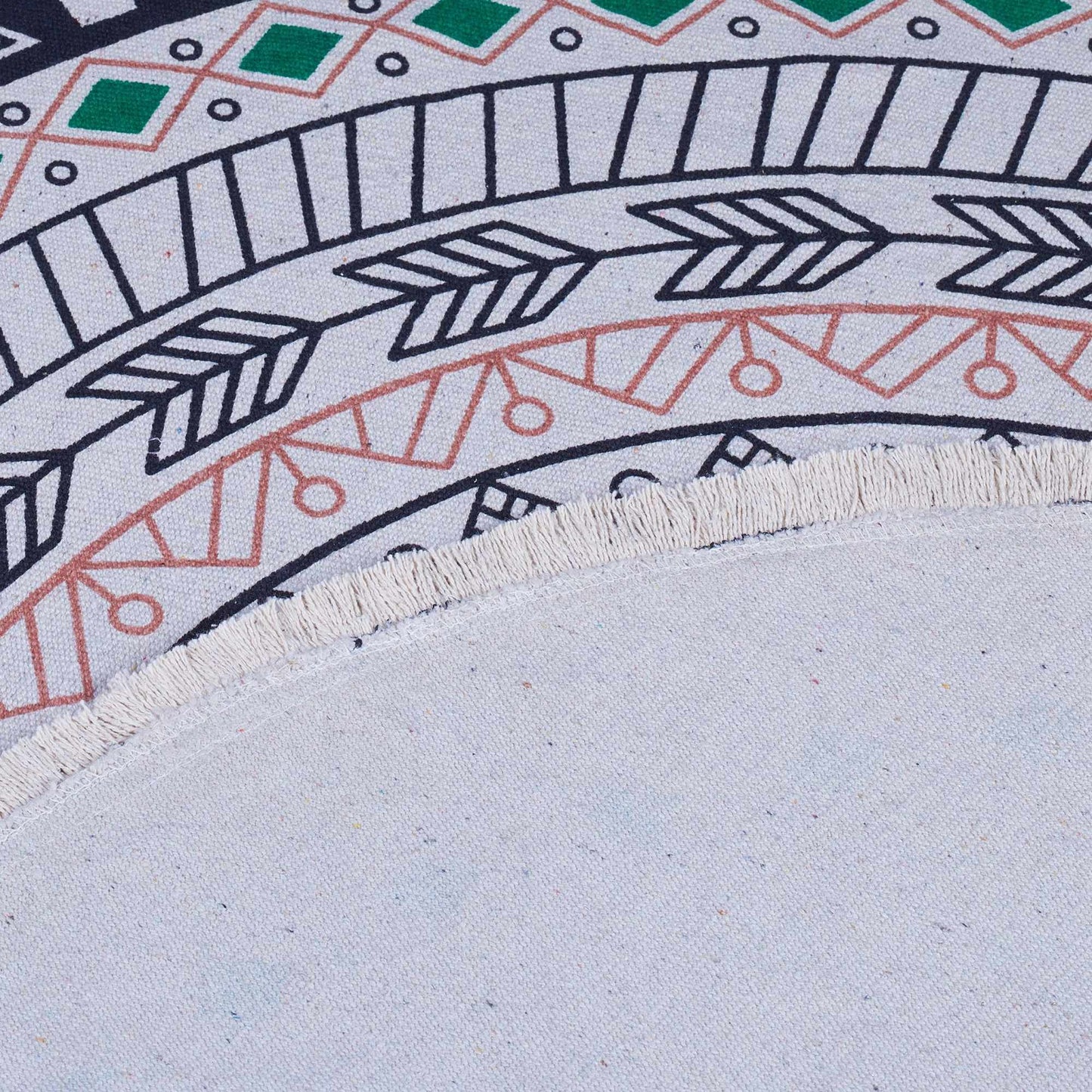 Round carpet with mandala design