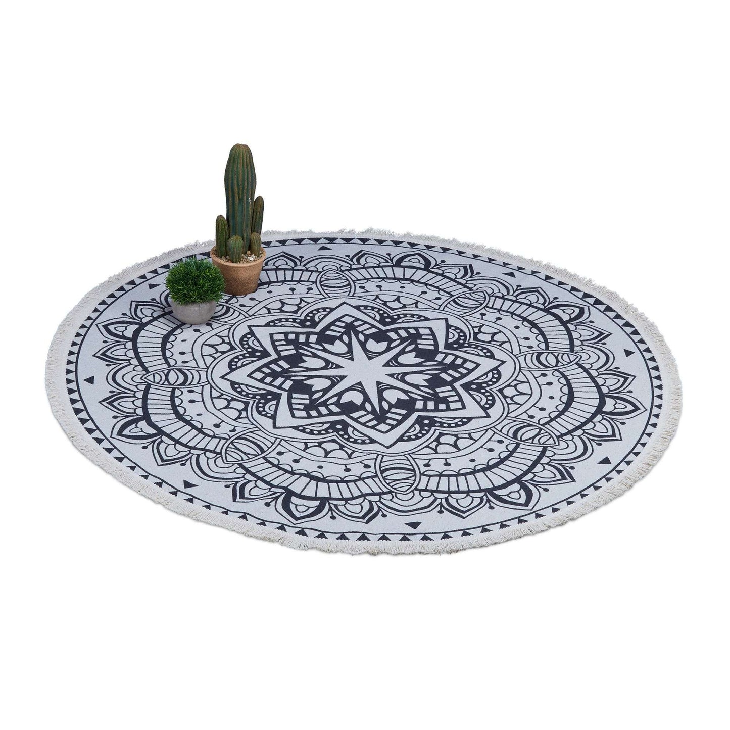Round carpet with mandala design