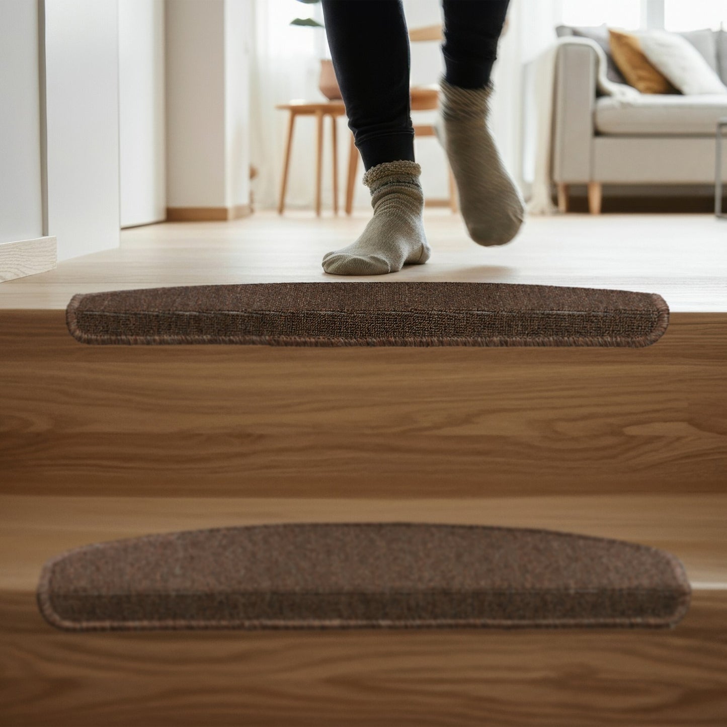 Rounded Stair Treads Set of 15 – Non-Slip Step Mats