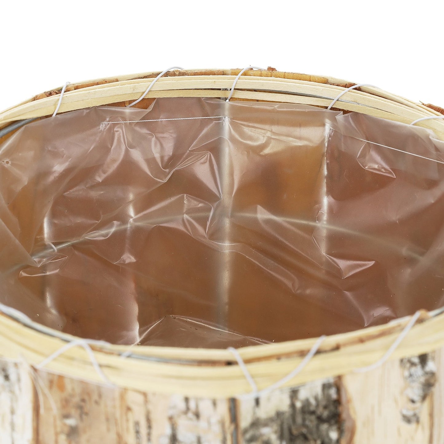 Round flower pot birch Set of 3