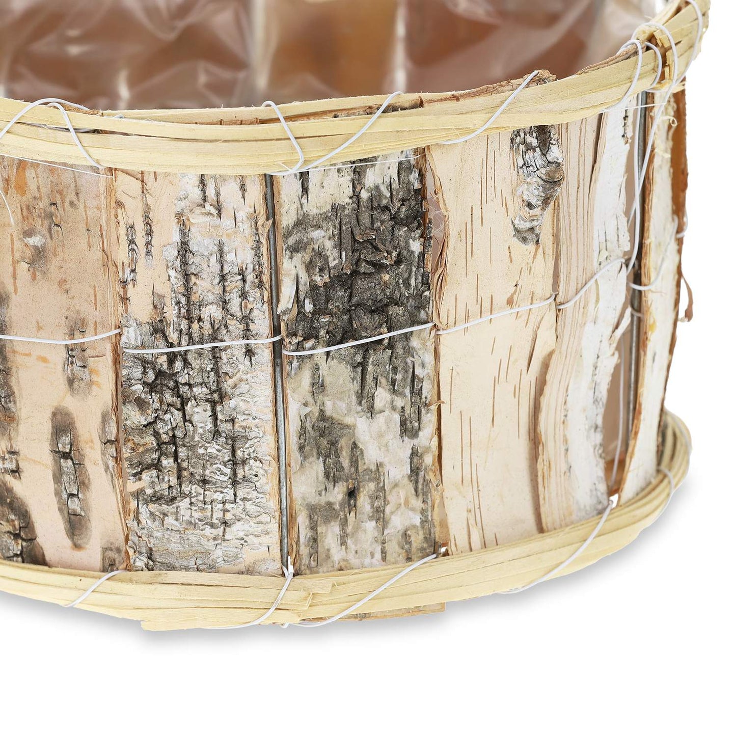 Round flower pot birch Set of 3