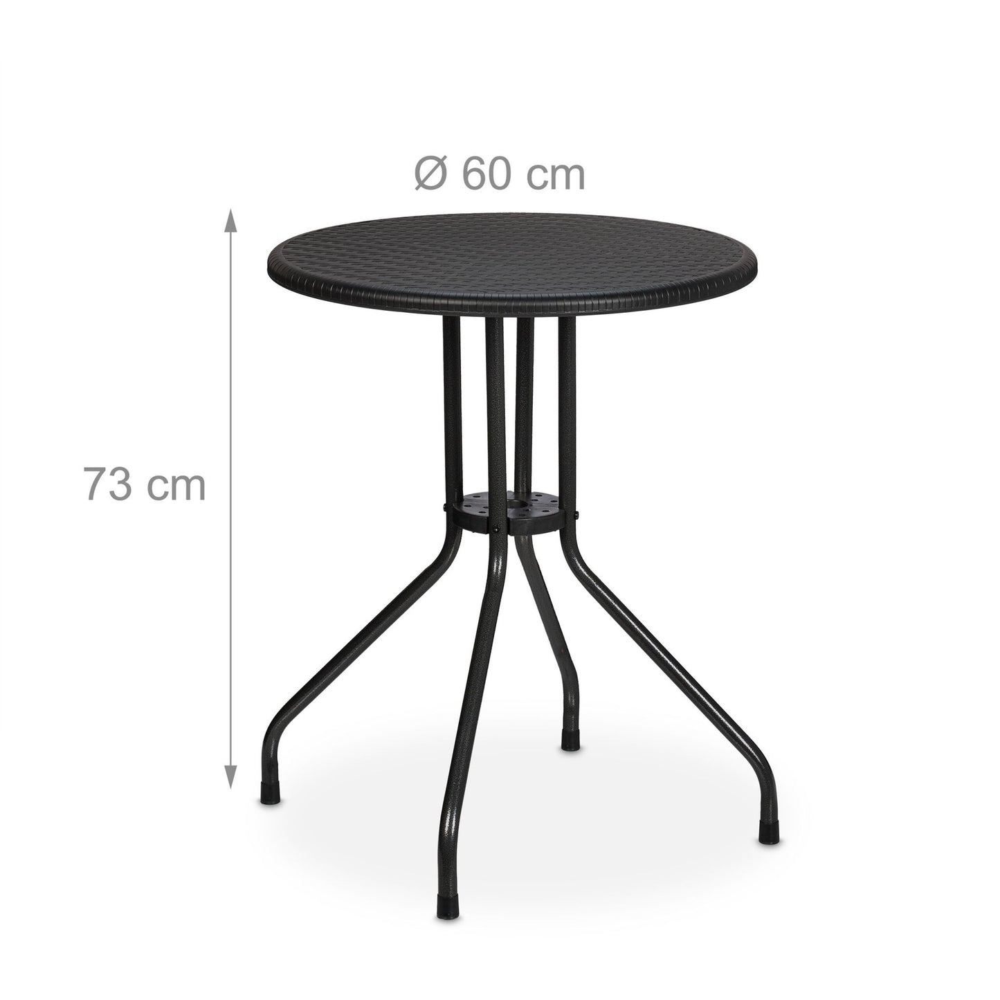 Round garden table in rattan look