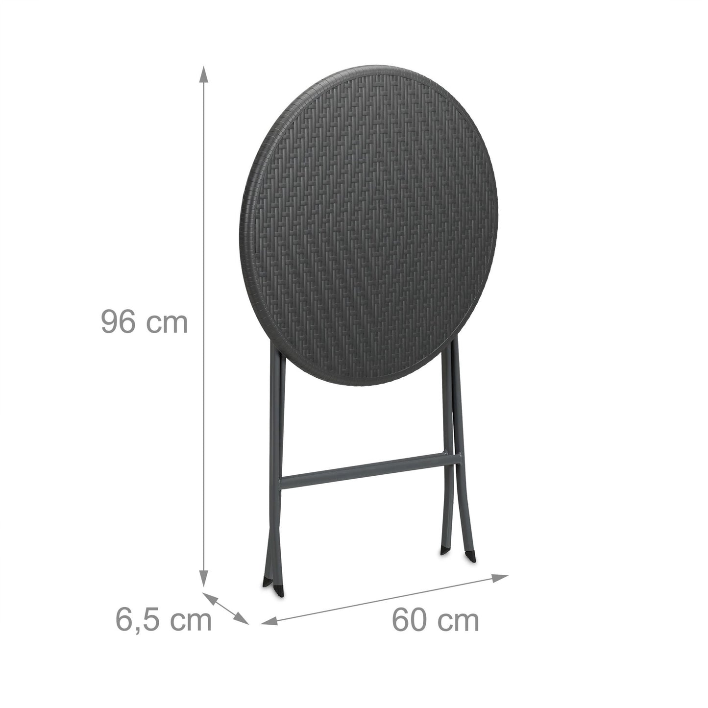 Round garden table in rattan look