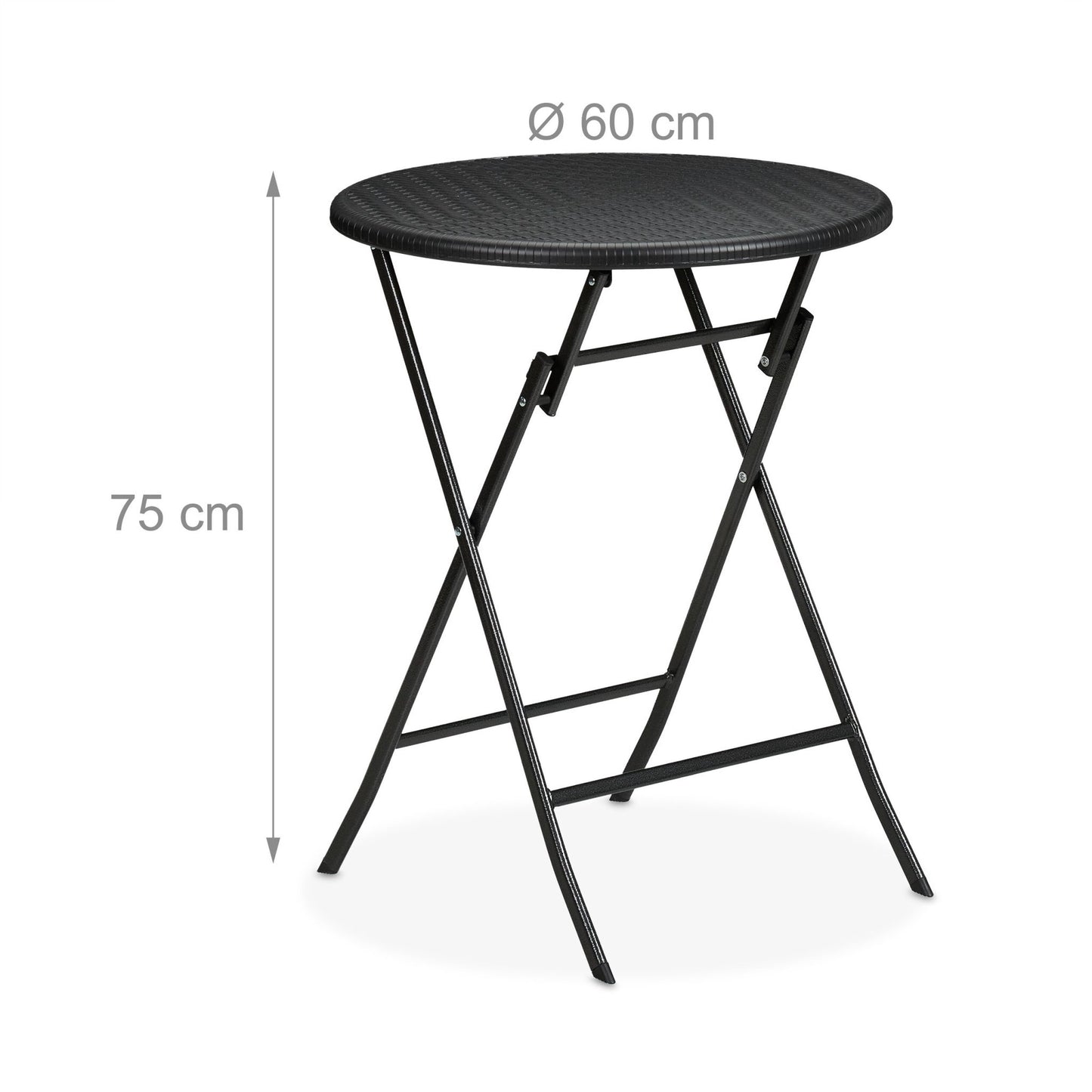 Round garden table in rattan look