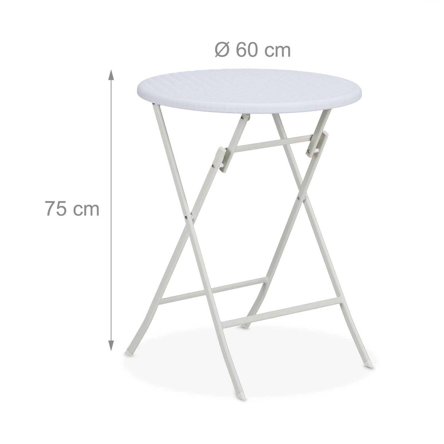 Round garden table in rattan look