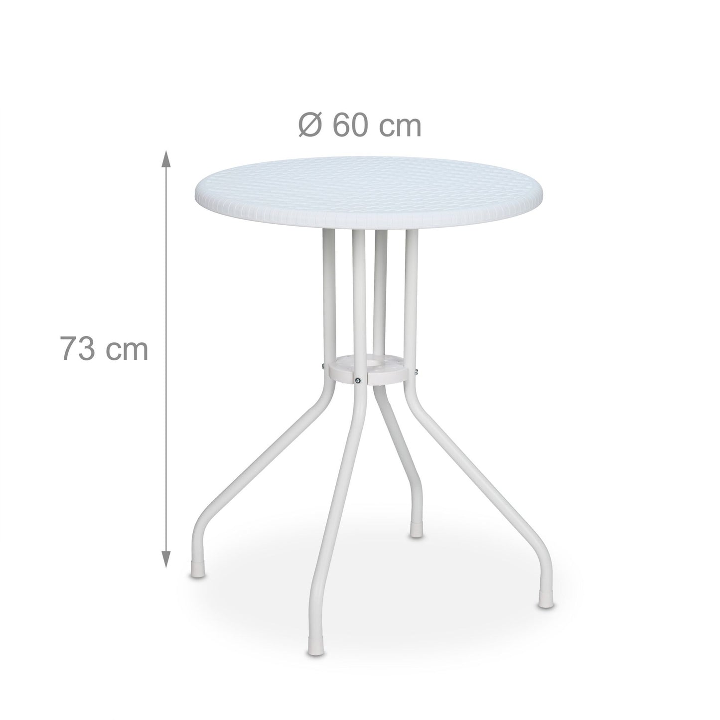 Round garden table in rattan look
