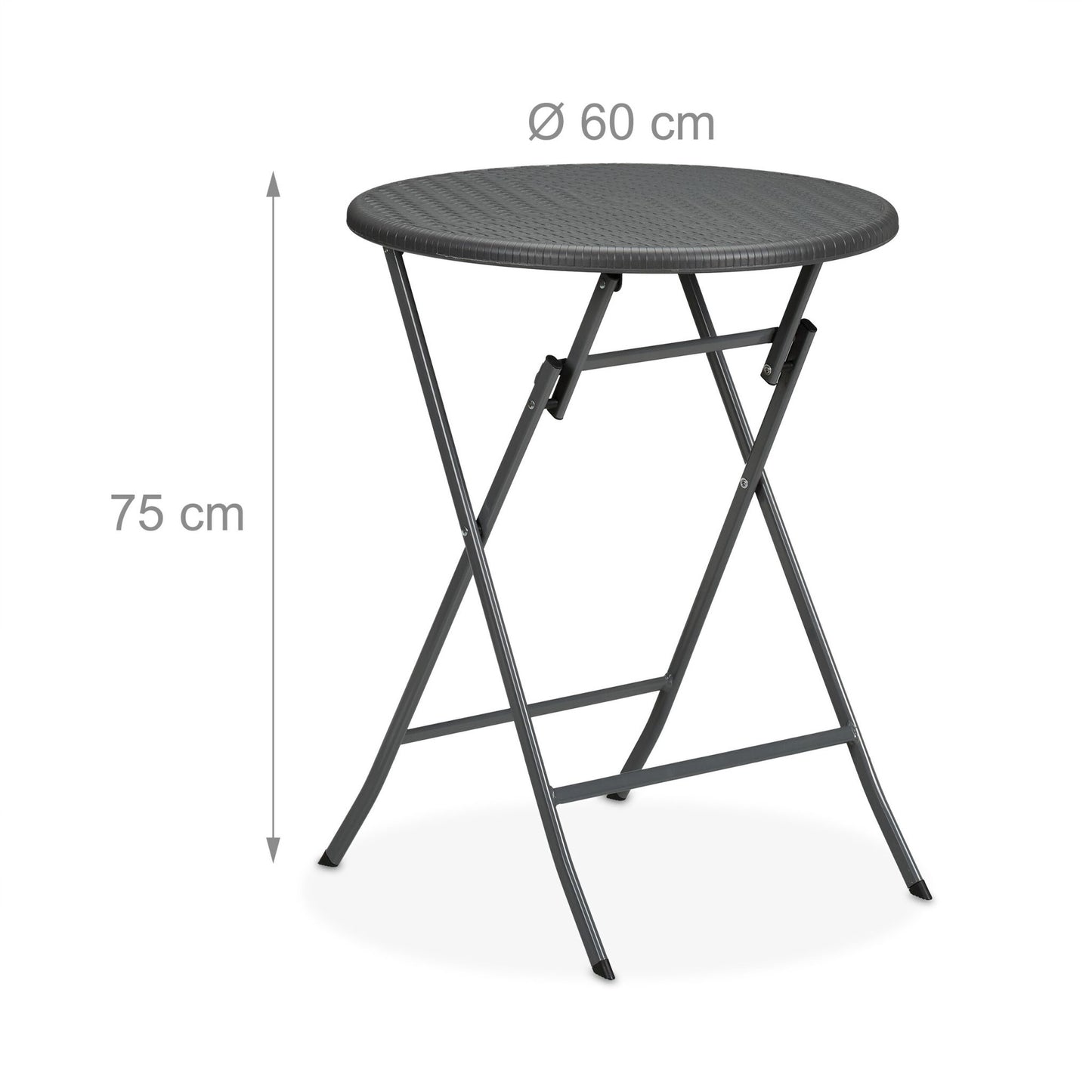 Round garden table in rattan look