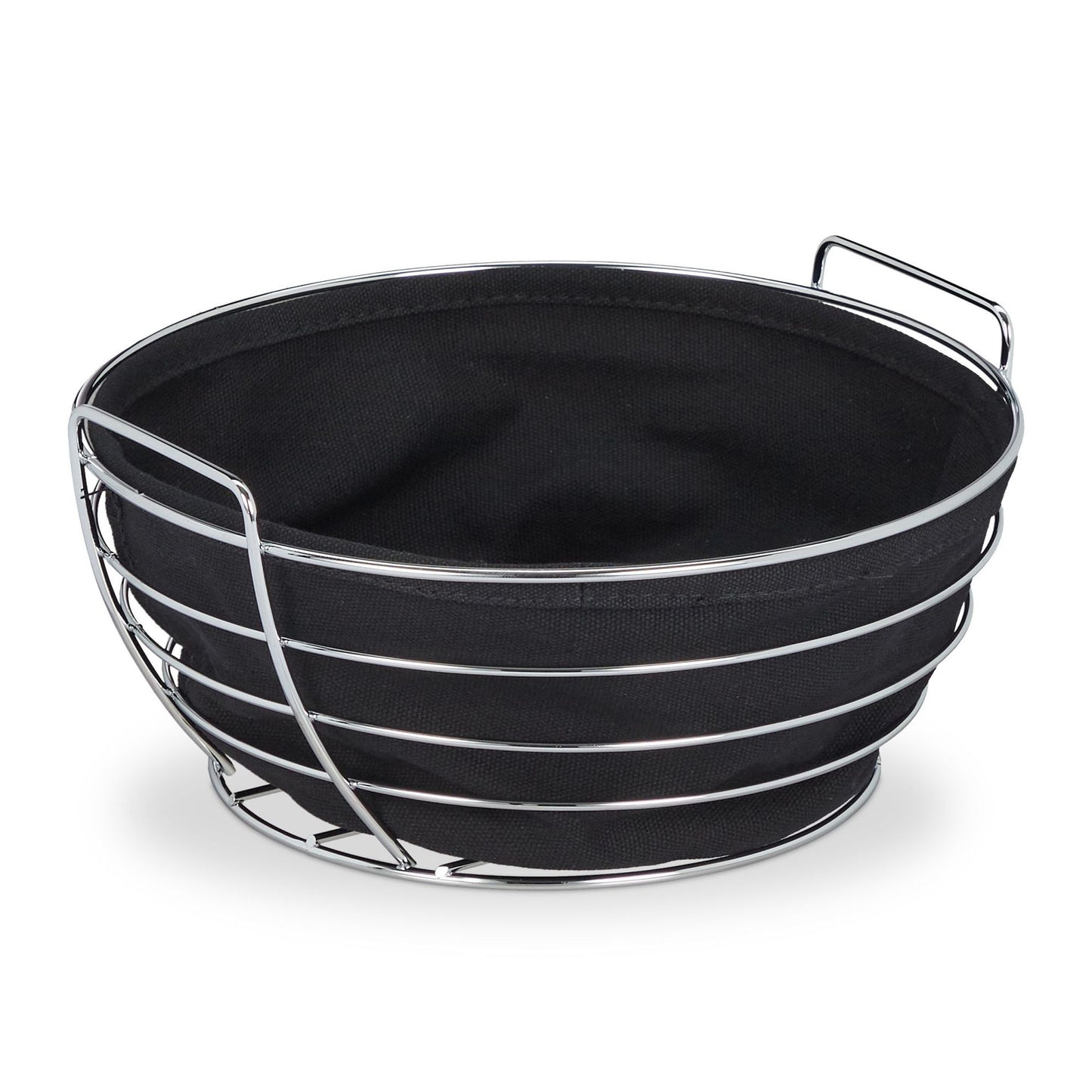 Round metal bread basket with cover