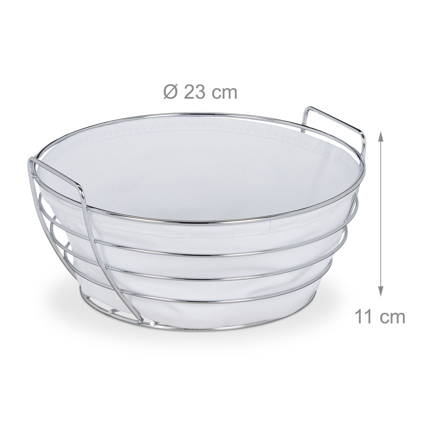 Round metal bread basket with cover
