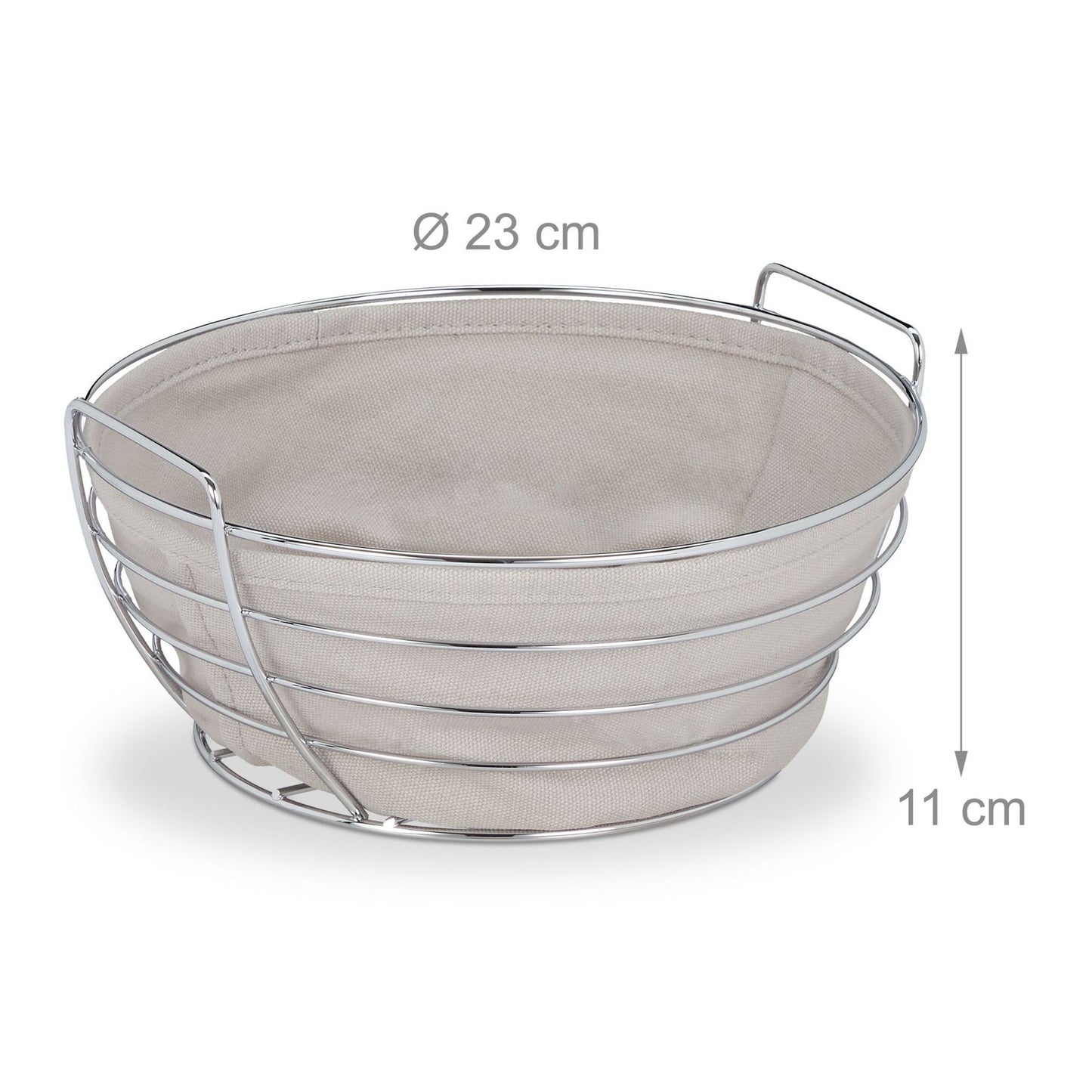Round metal bread basket with cover
