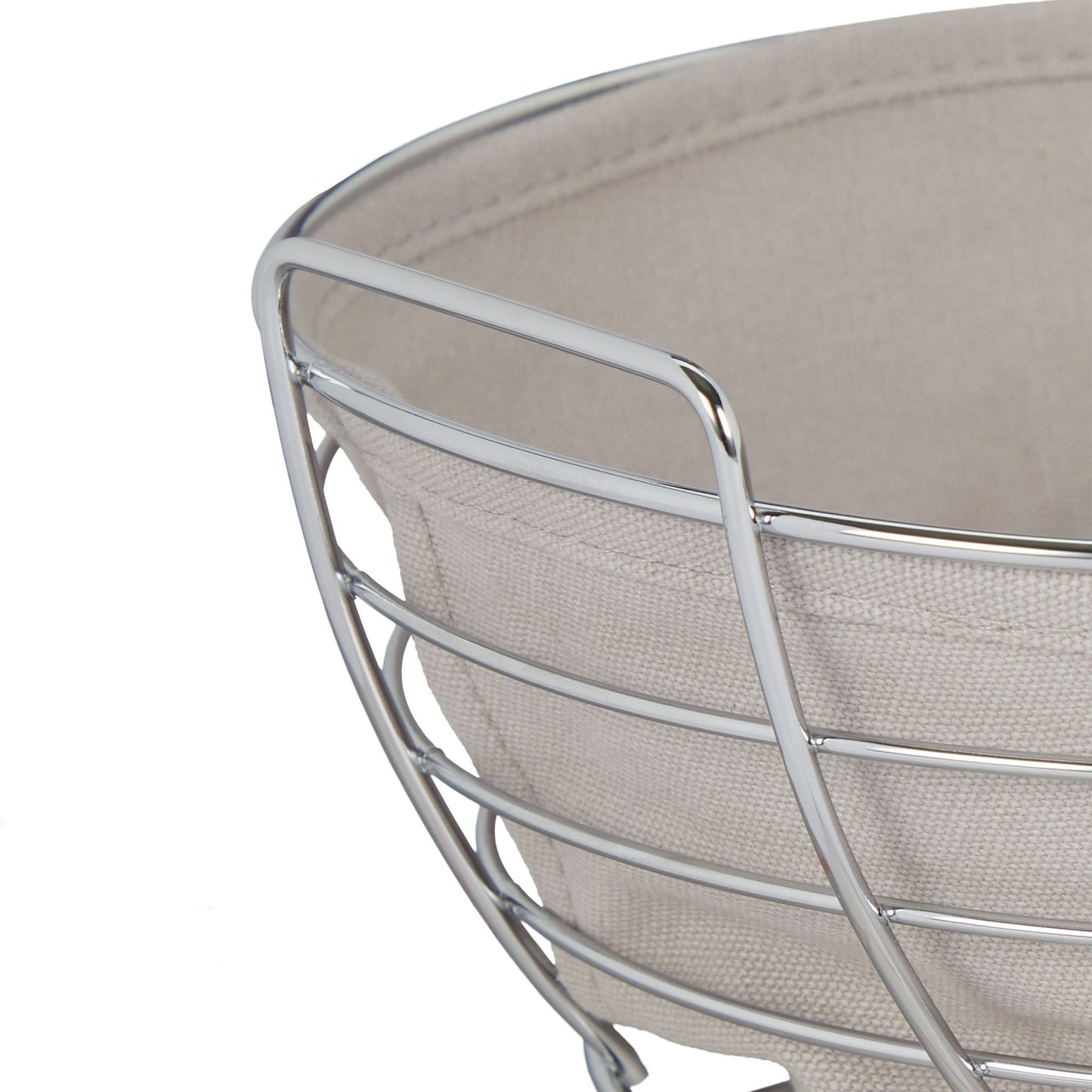 Round metal bread basket with cover