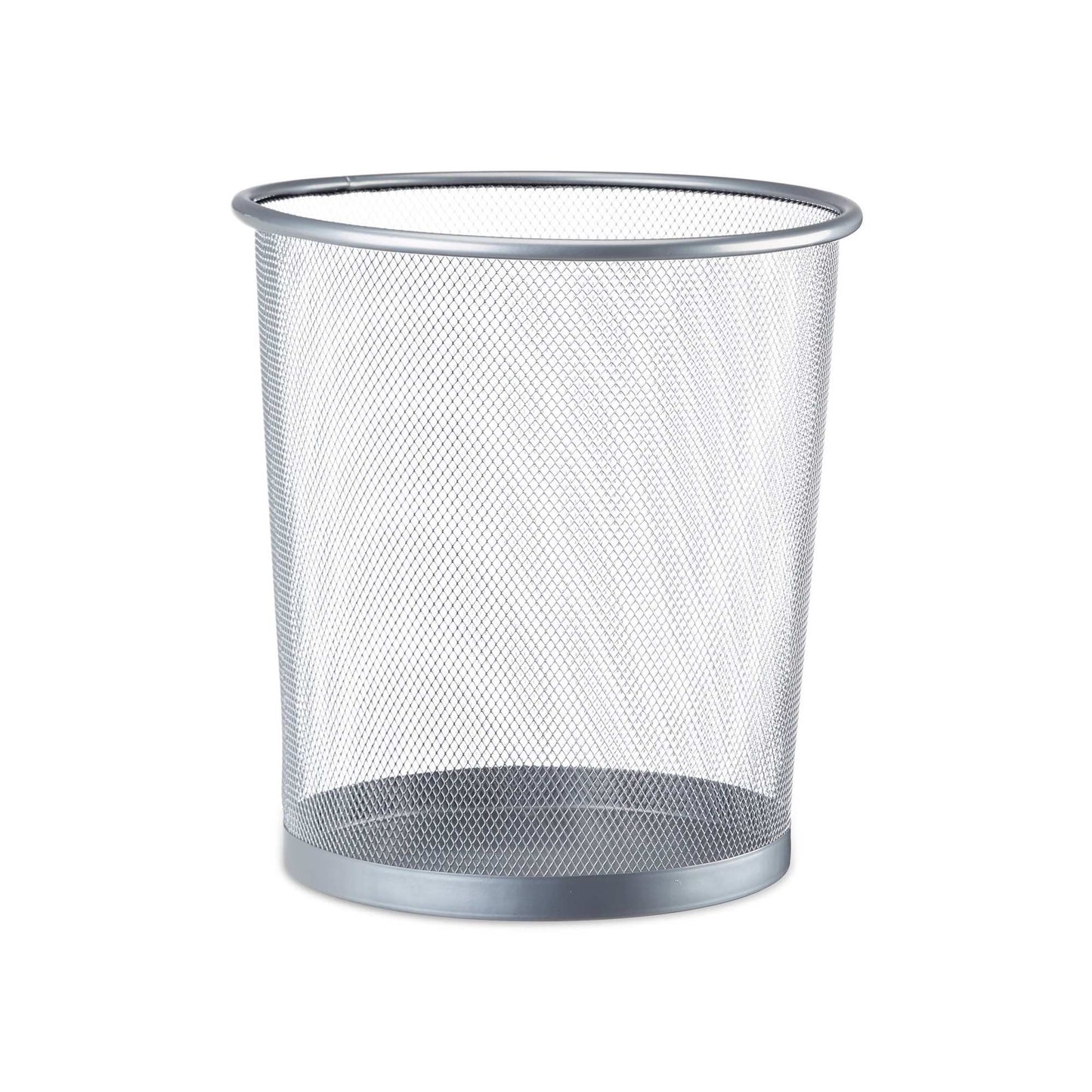 Round metal wastebasket