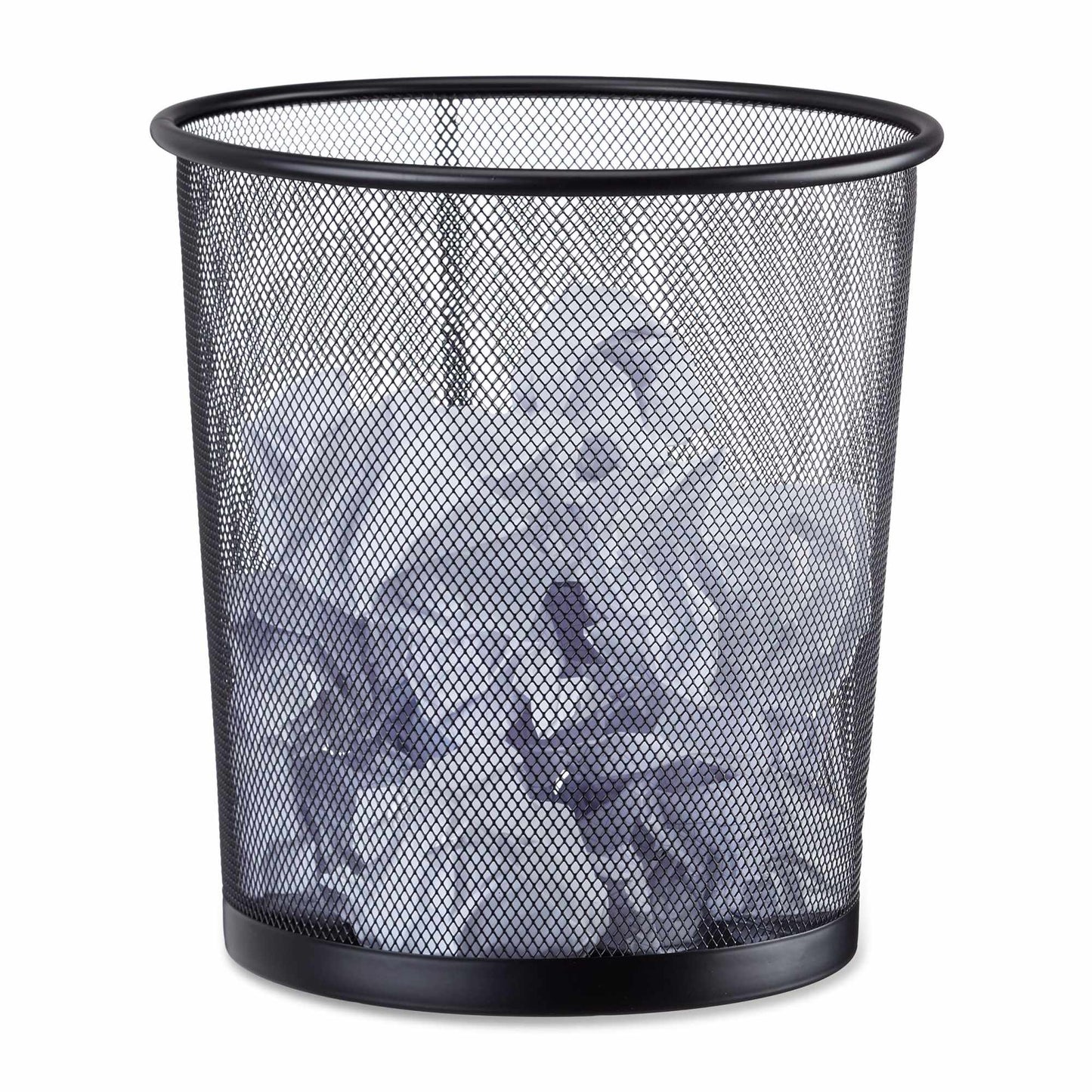 Round metal wastebasket