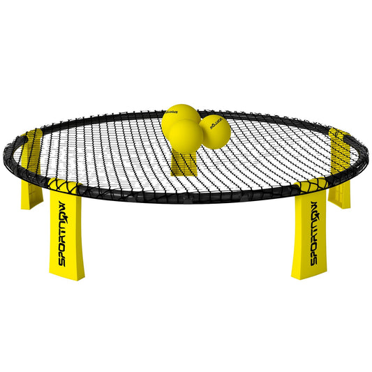 Roundnet Set Game set with play net 3 balls carrying bag ball pump spikeball set Ø92 x 20 cm yellow