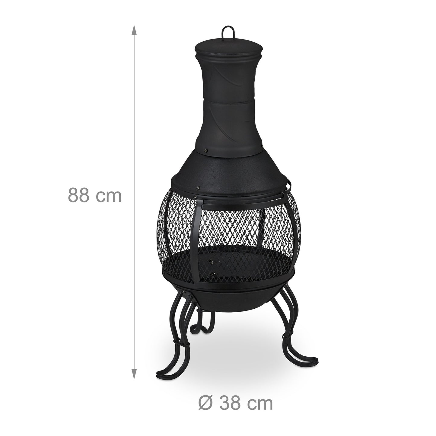 Round outdoor stove black