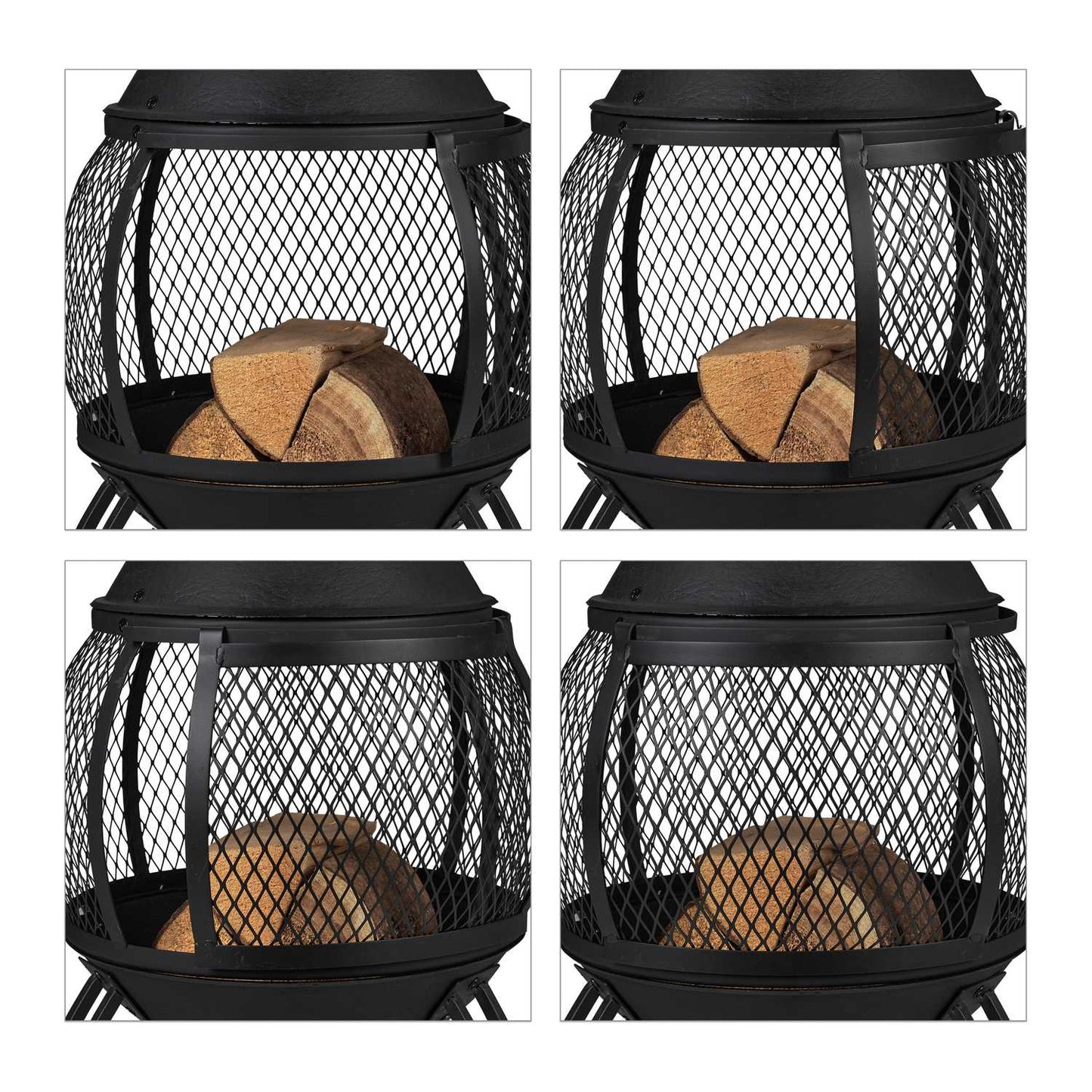 Round outdoor stove black