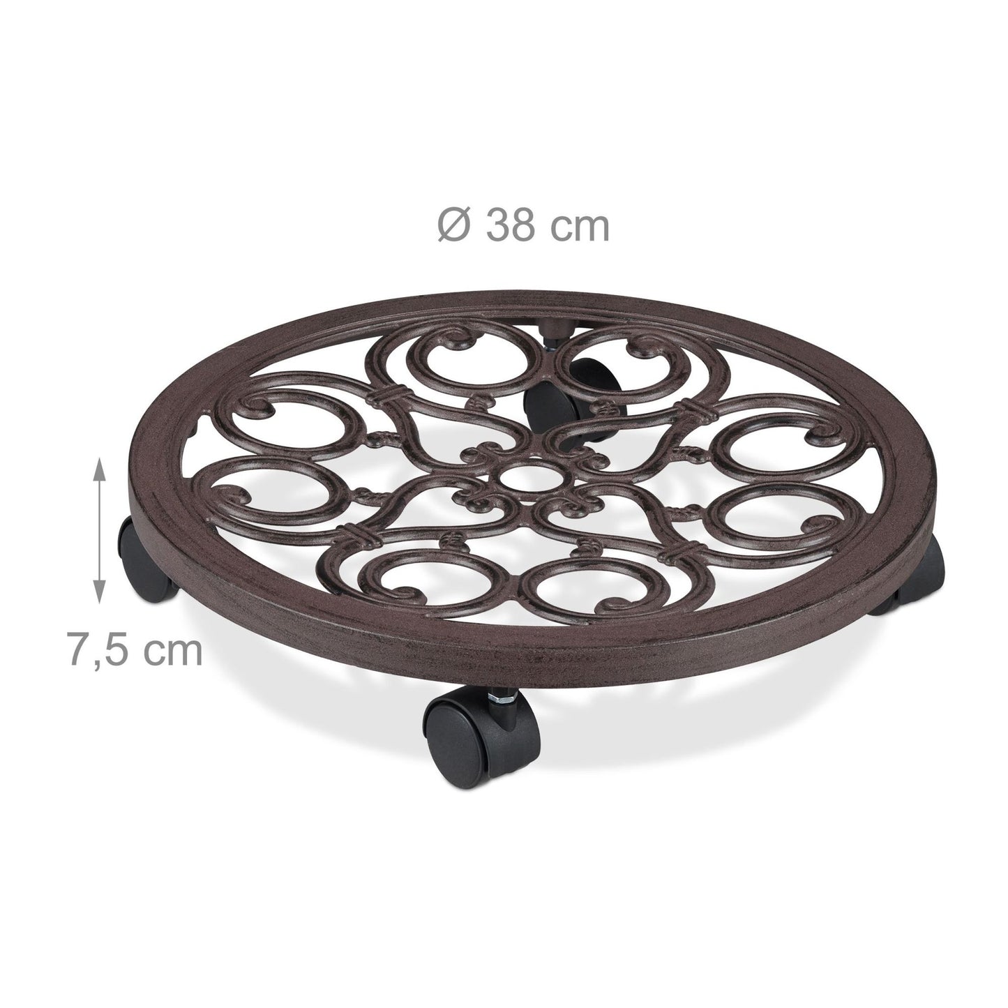 Round rolling plate for potted plants