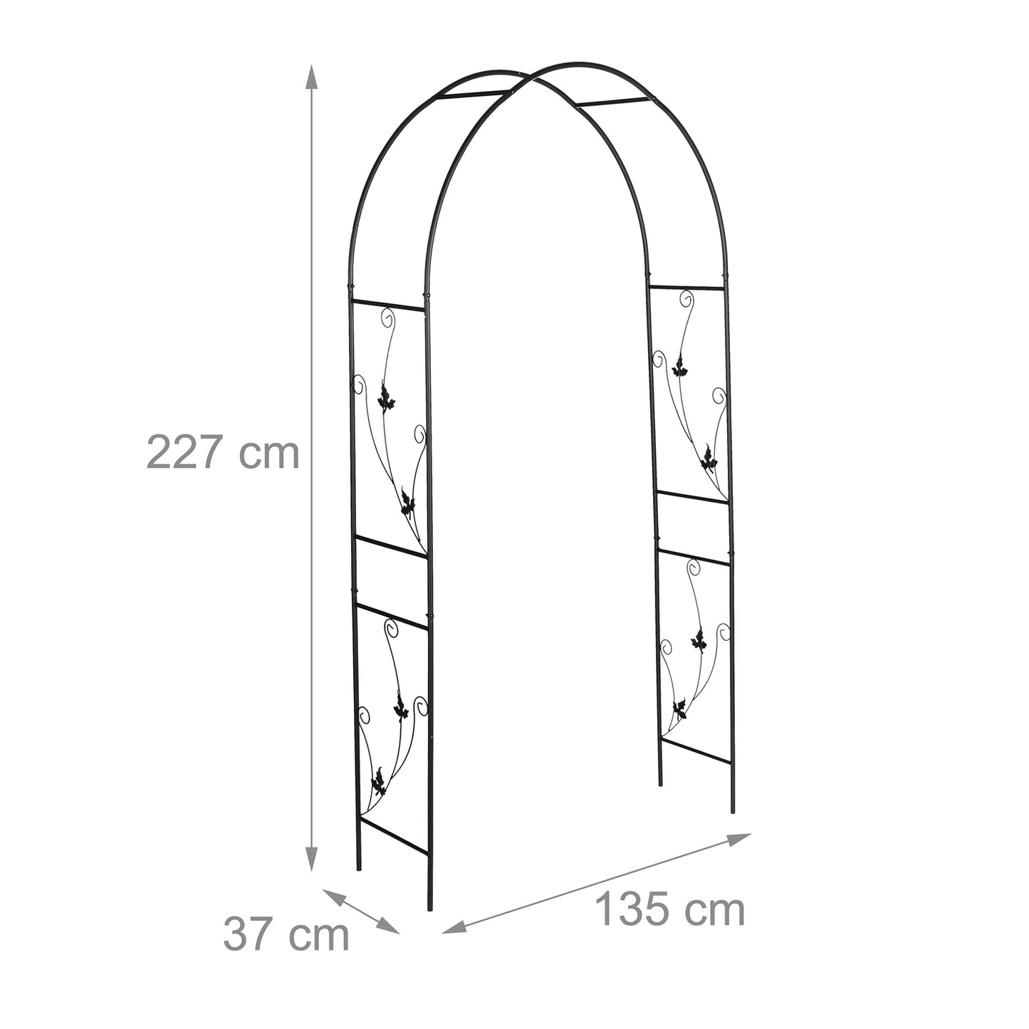 Round rose arch in black