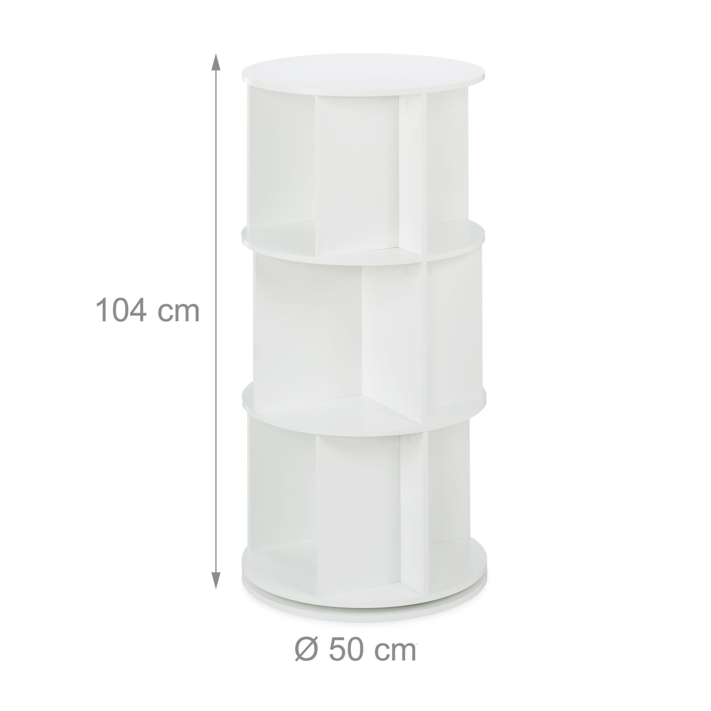 Round rotatable bookshelf