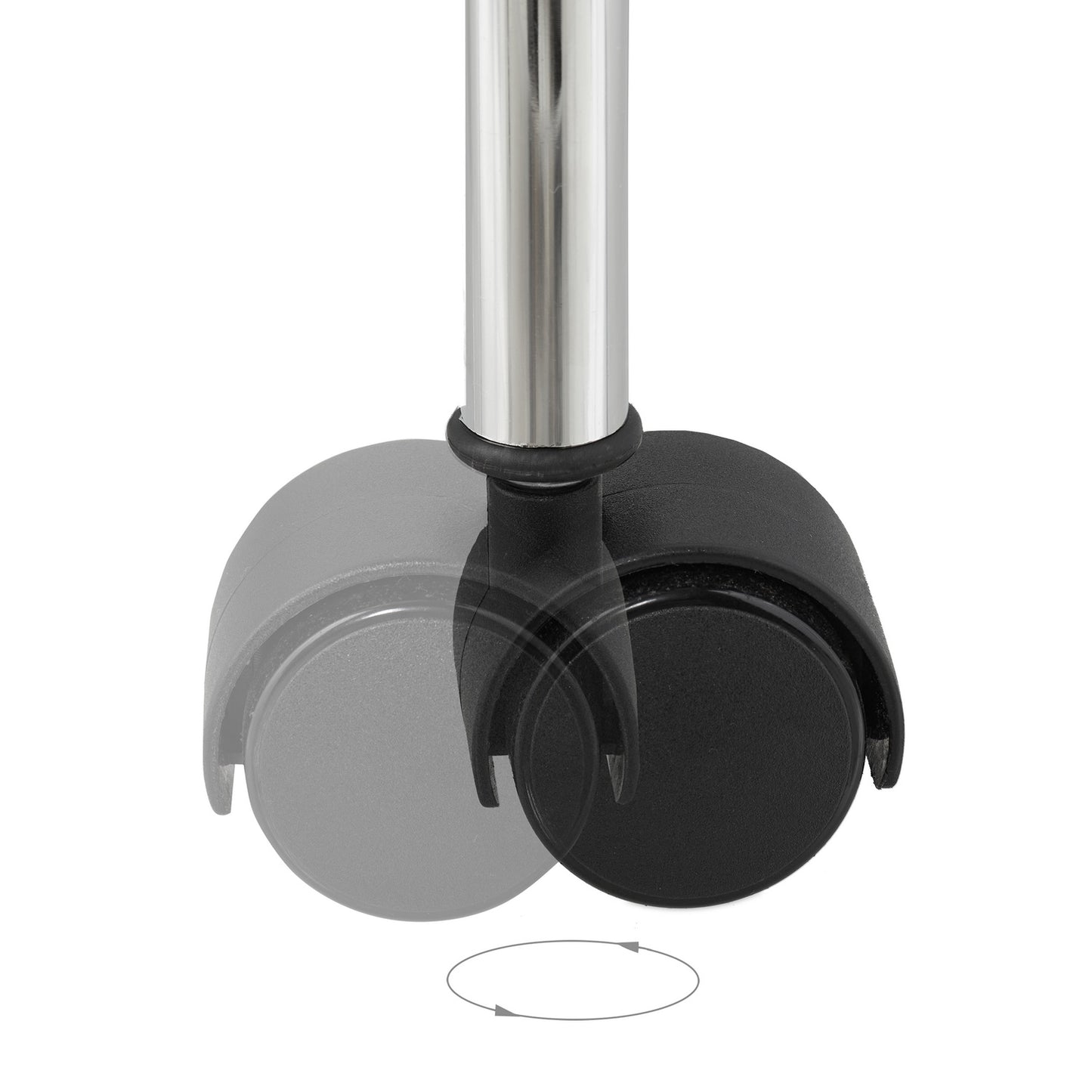 Round serving trolley chrome & glass