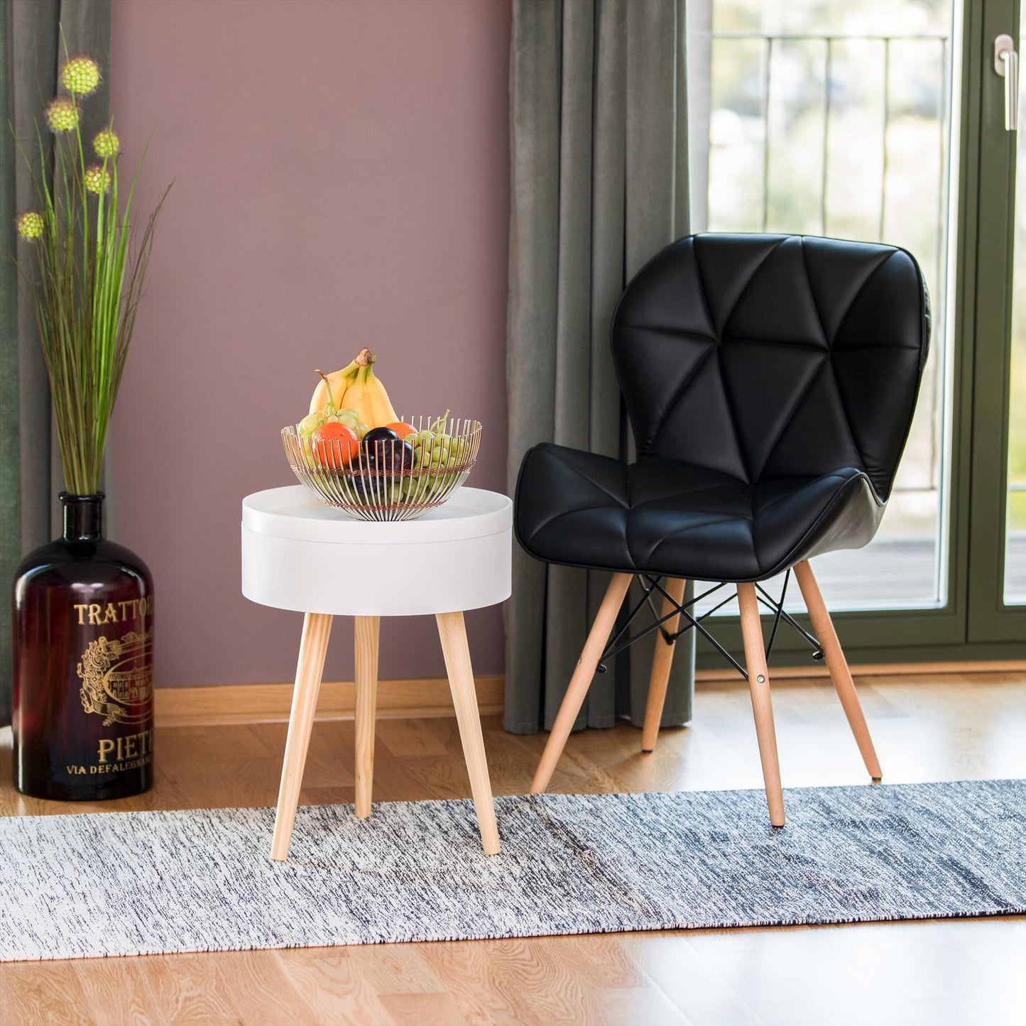 Round side table