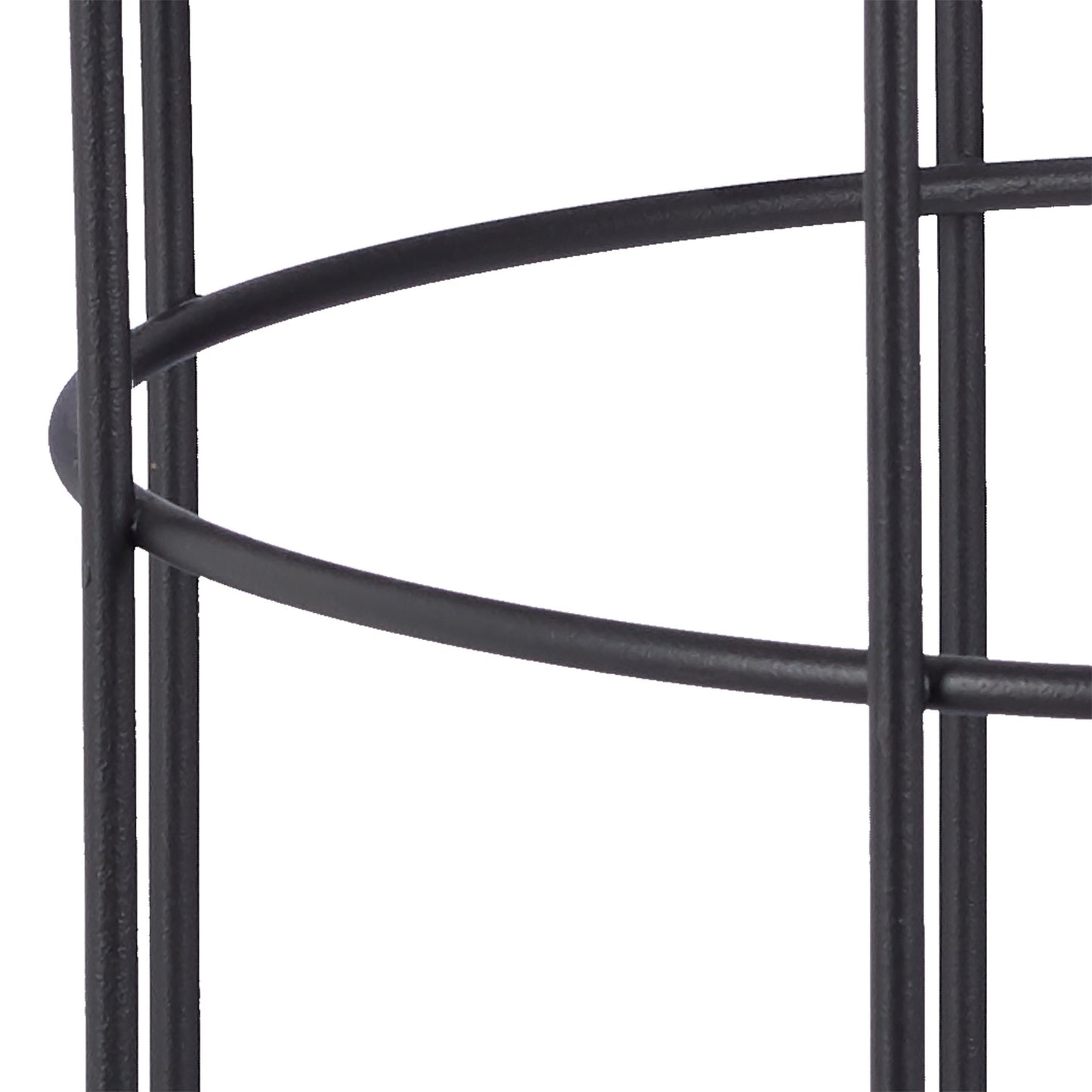 Round side table with metal basket