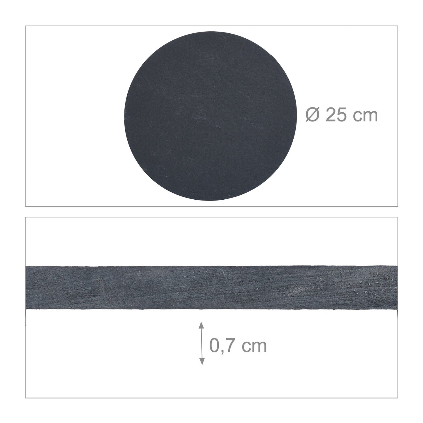 Round slate plate set of 6