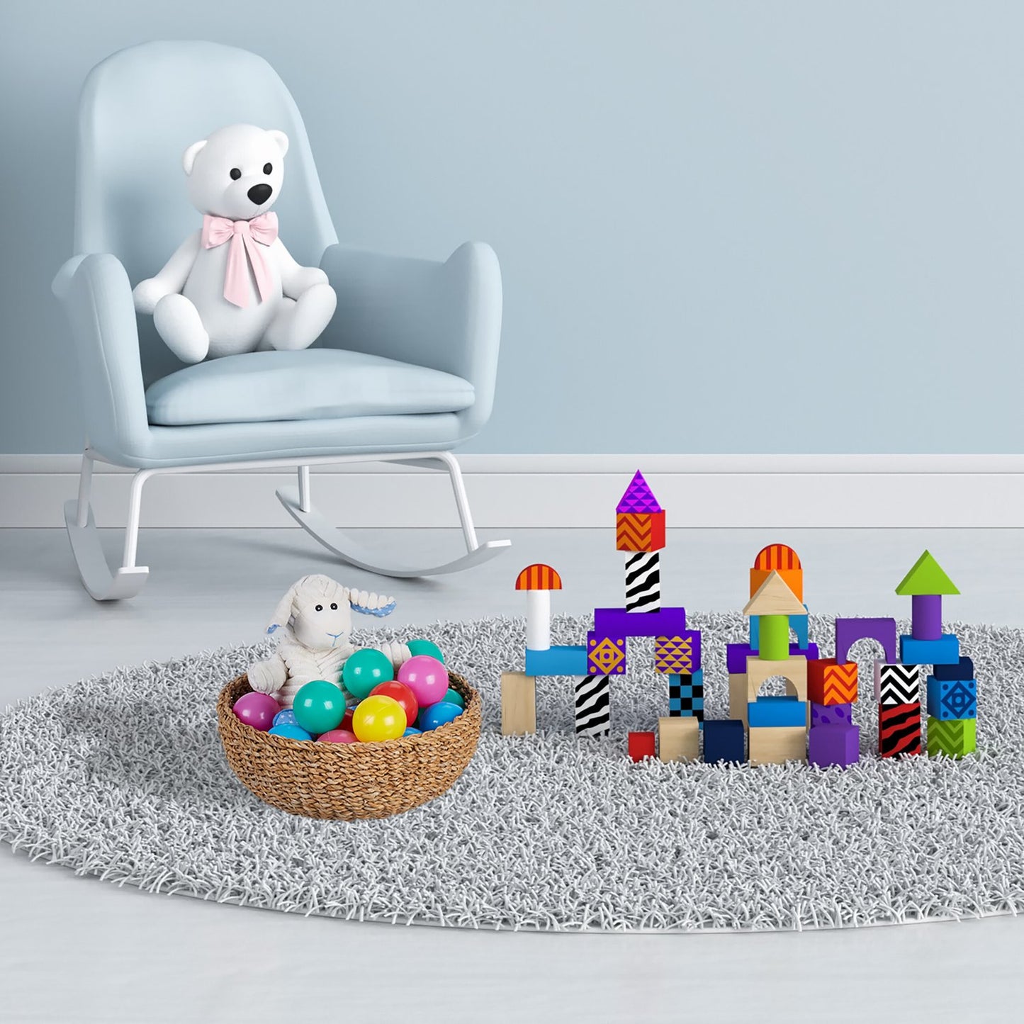 Round storage basket set of 3