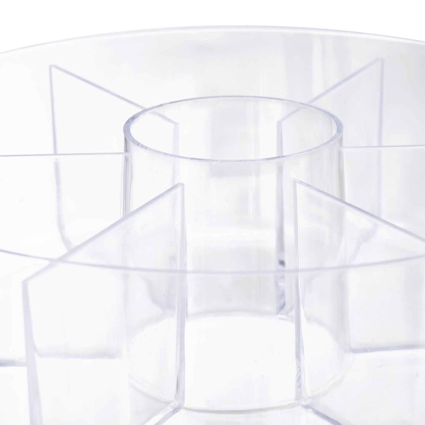 Round transparent tea box with 6 compartments