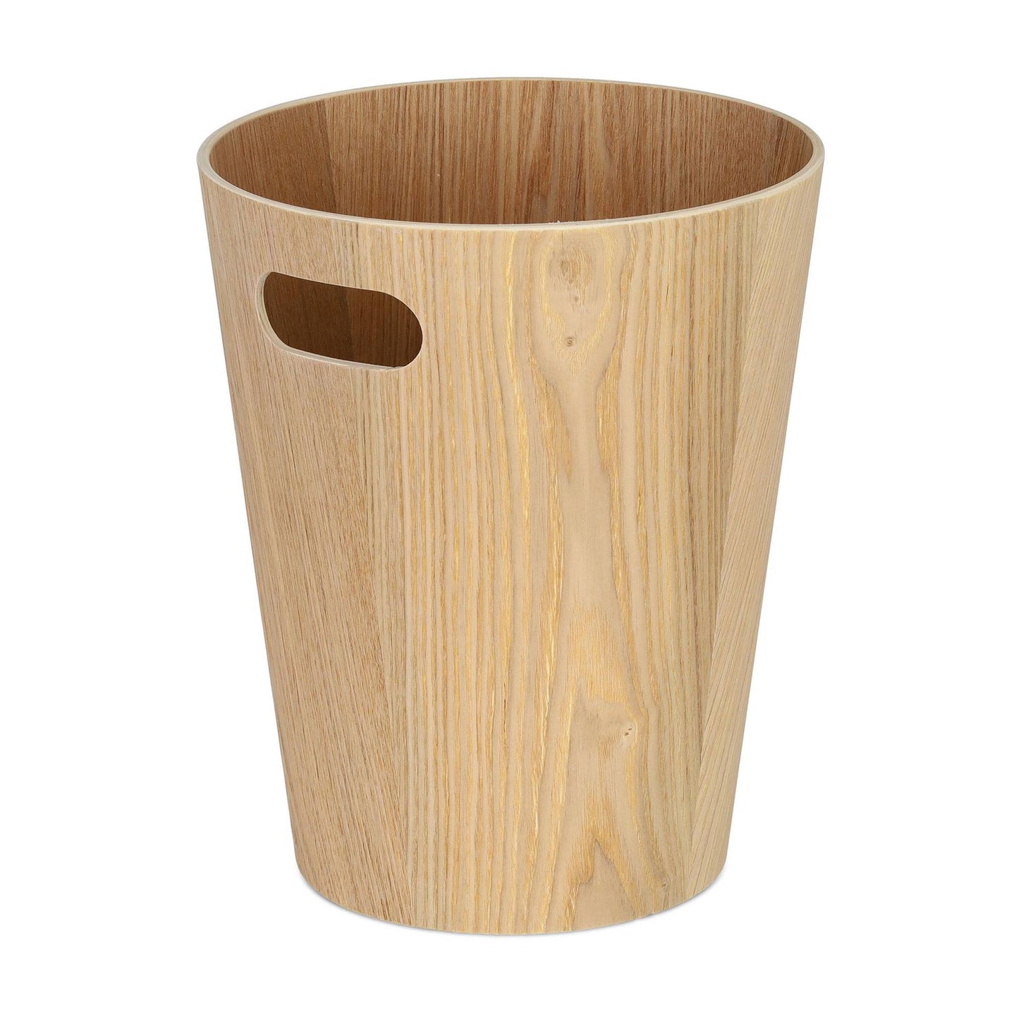 Round wooden wastebasket