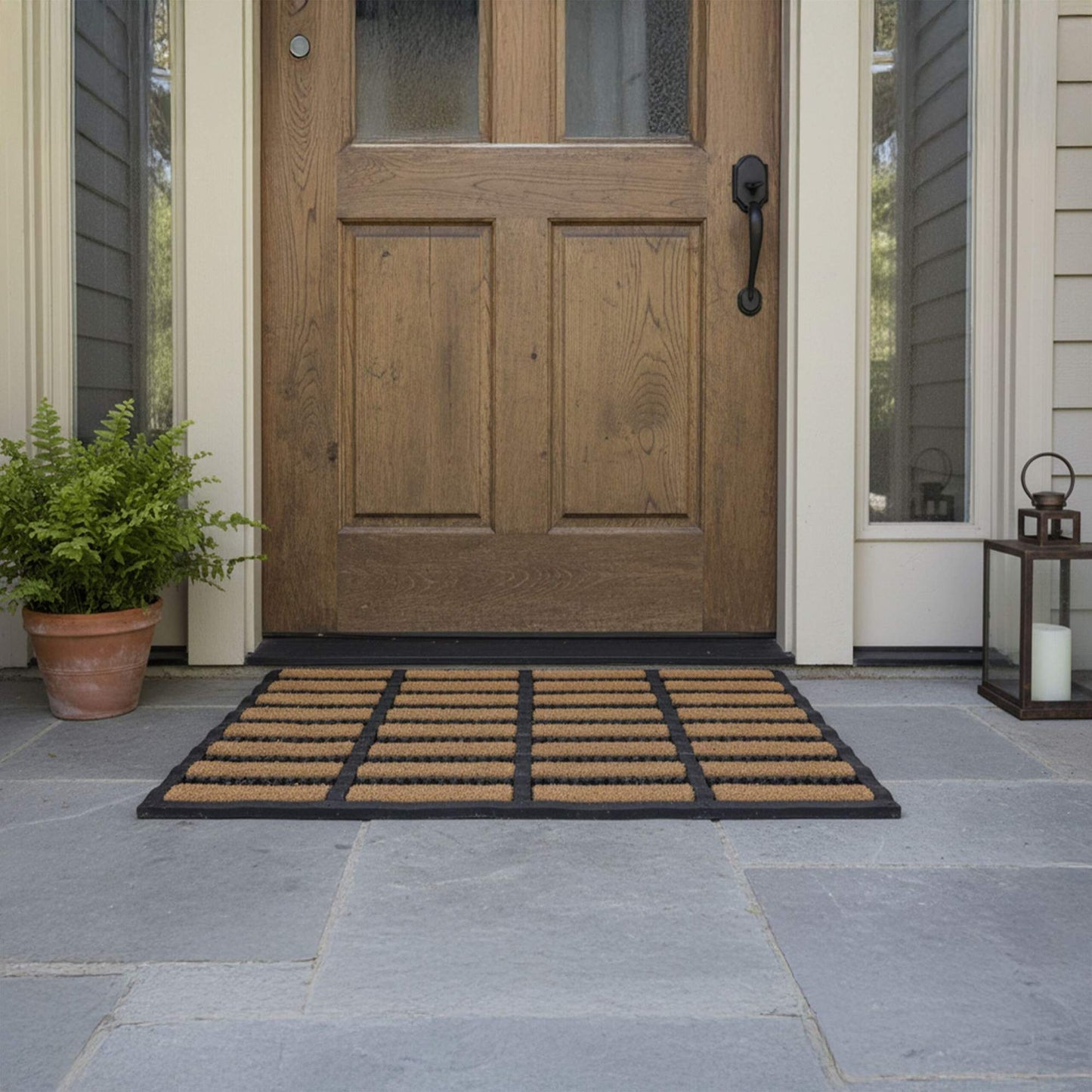 Rubber Doormat 60x40 with Coir Bristles