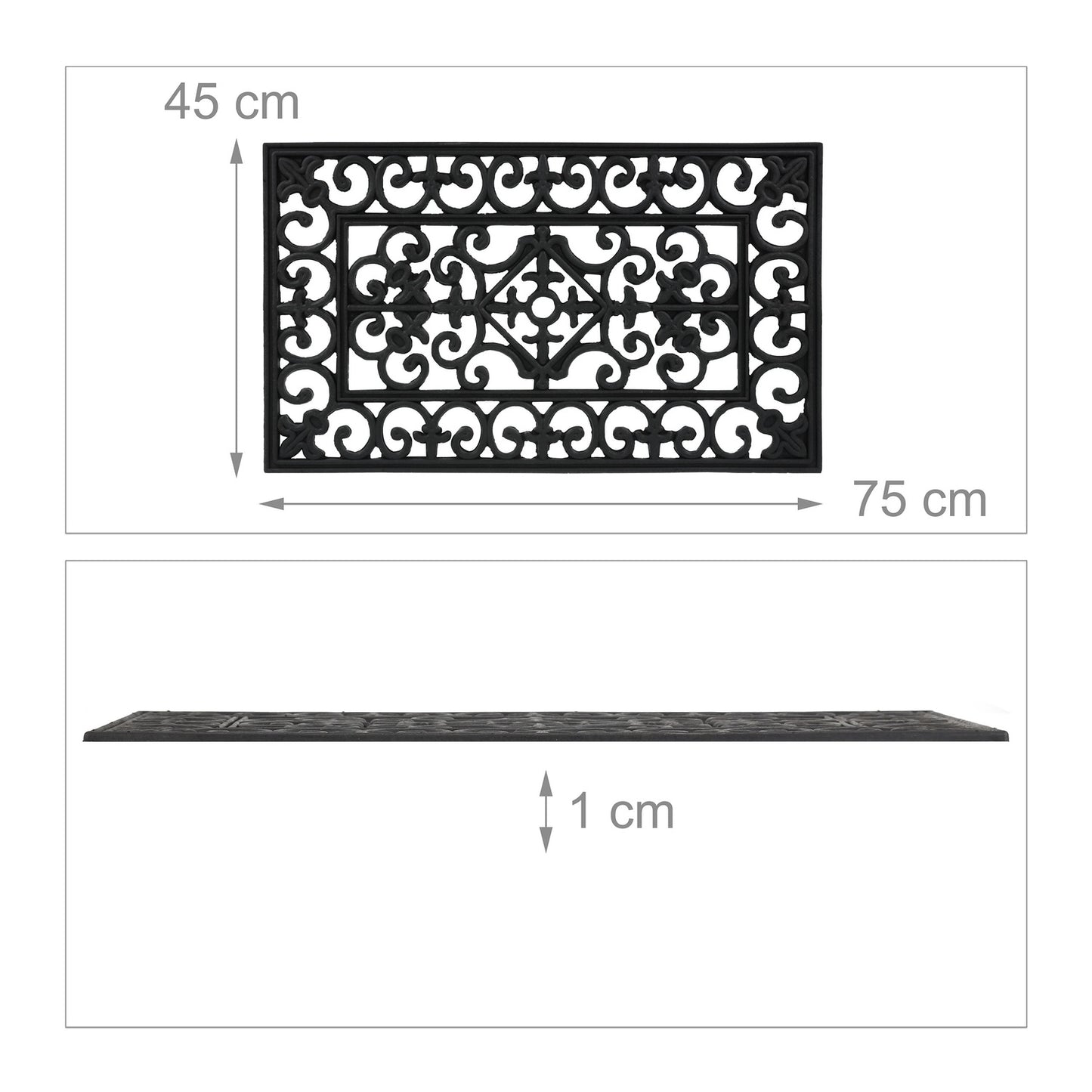 Rubber door mat 75 x 45 cm