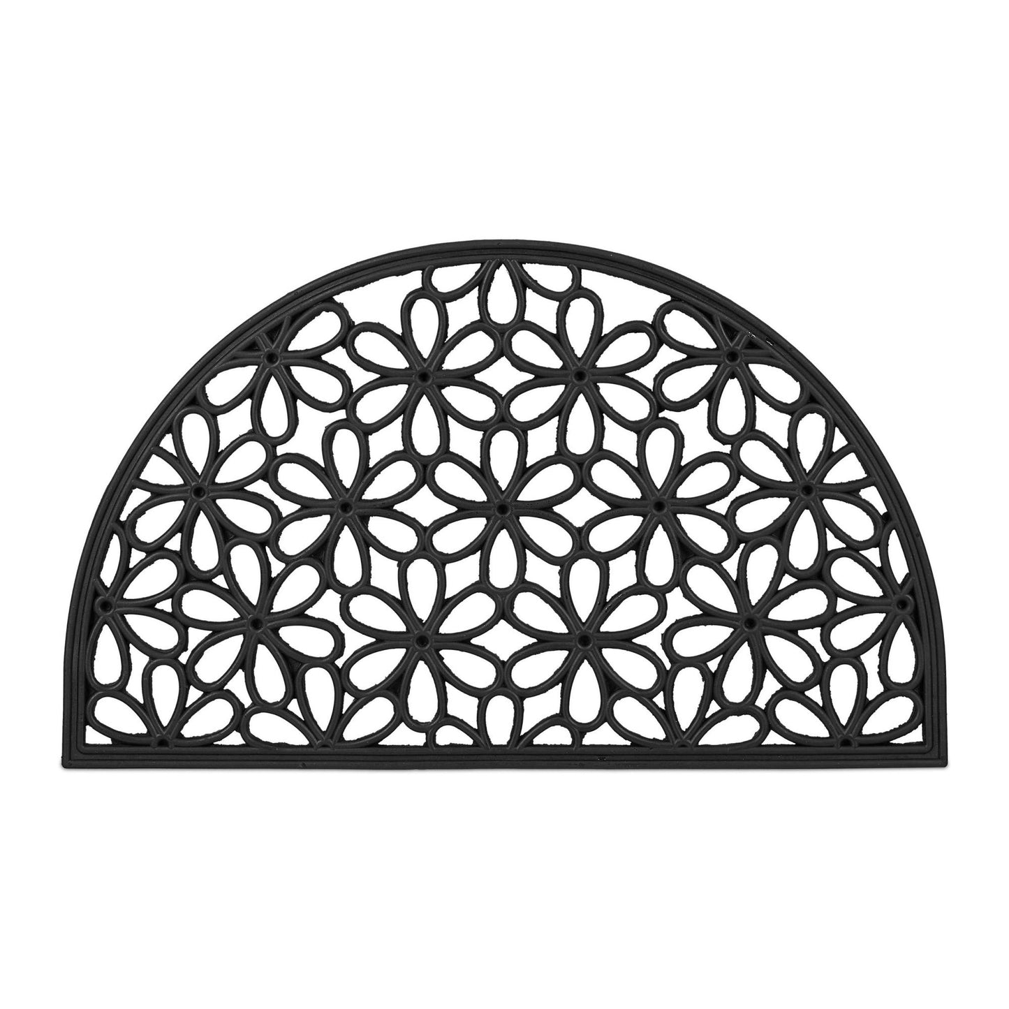 Rubber doormat with floral pattern