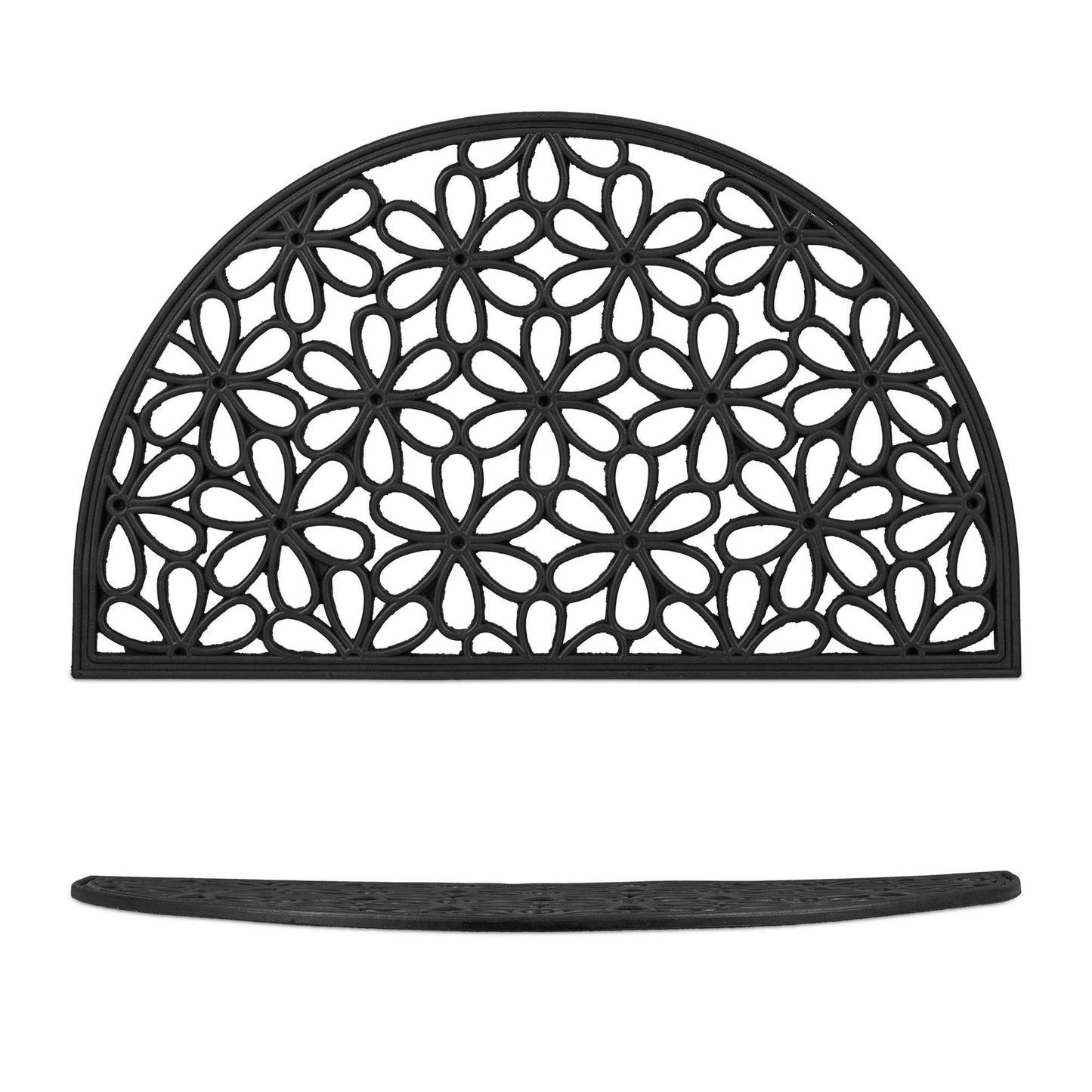 Rubber doormat with floral pattern