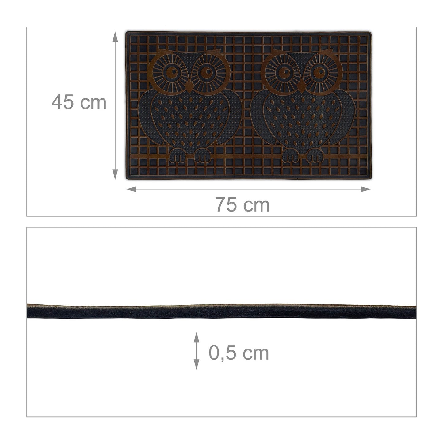 Rubber door mat with owls
