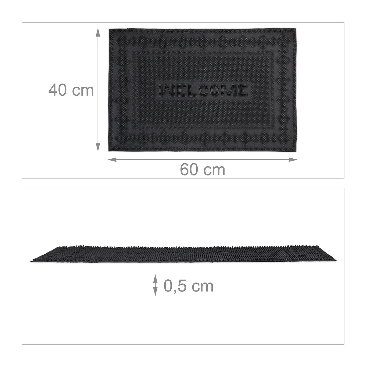 Rubber doormat with text