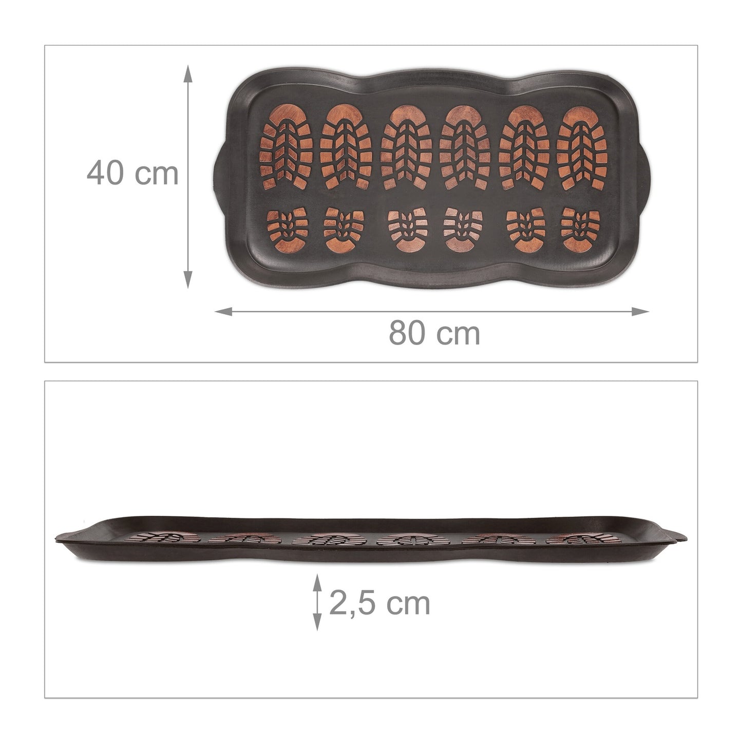 Rubber drip tray for shoes
