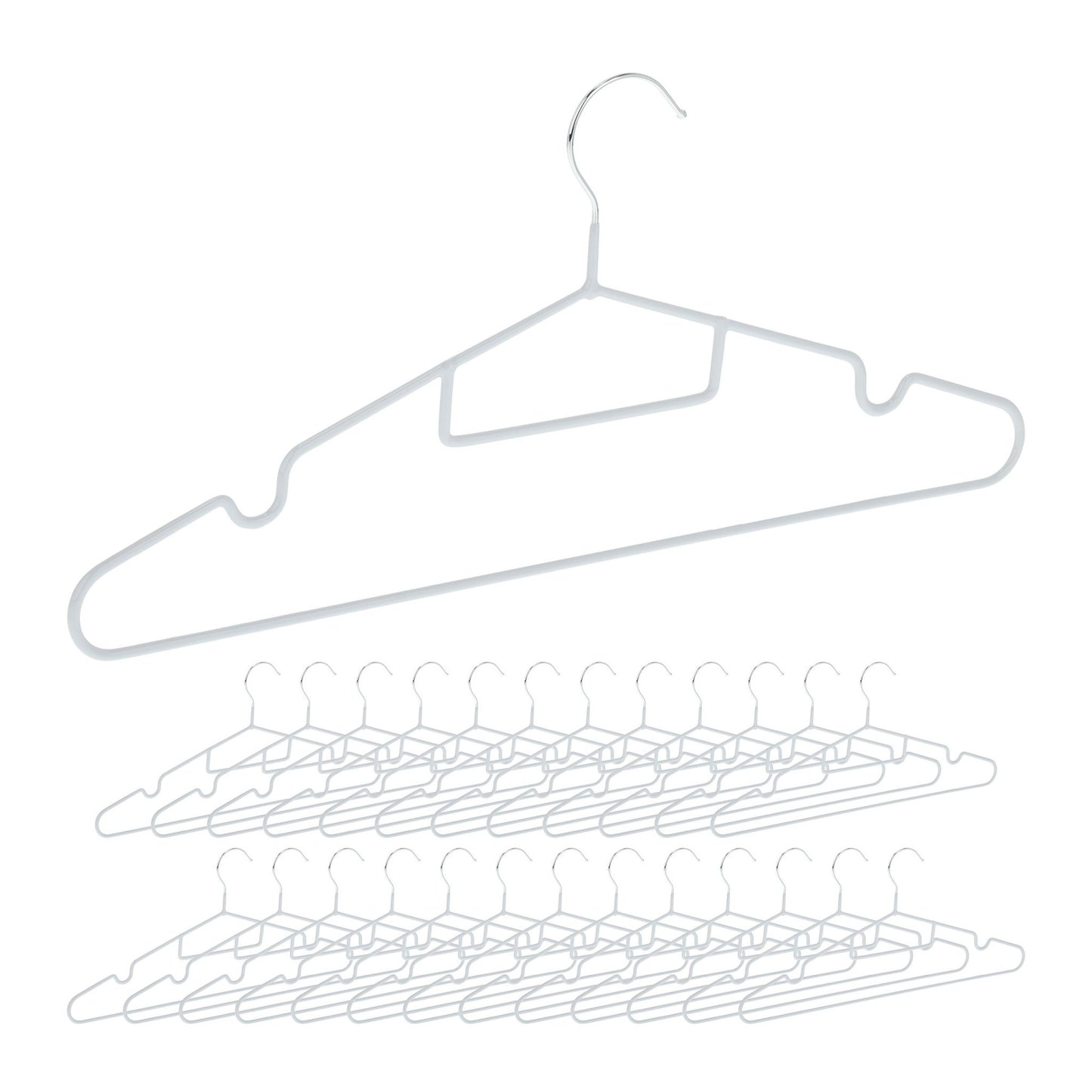 Rubberized coat hangers in a set of 24