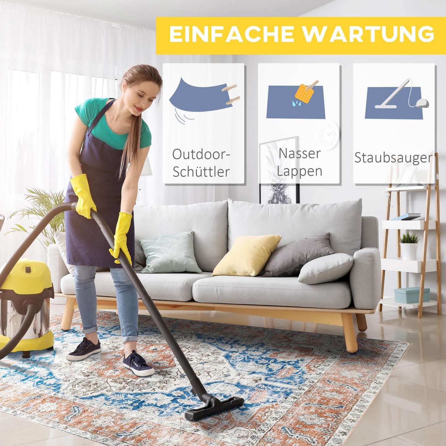 Short pile polyester rug, 230x160 cm - Living room & bedroom