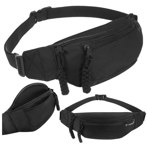 Running Waist Bag, Black, 2L Capacity, Adjustable Strap