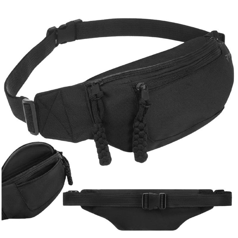 Running Waist Bag, Black, 2L Capacity, Adjustable Strap