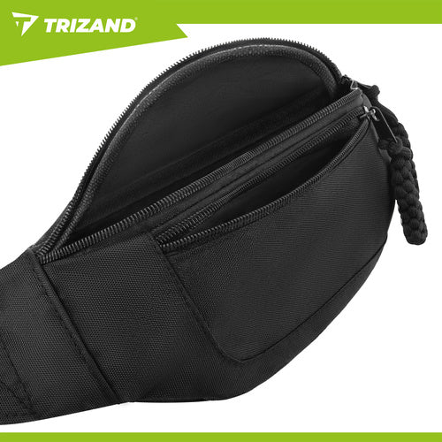 Running Waist Bag, Black, 2L Capacity, Adjustable Strap