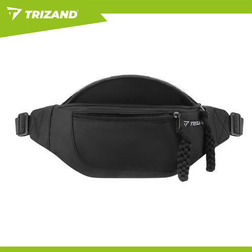 Running Waist Bag, Black, 2L Capacity, Adjustable Strap