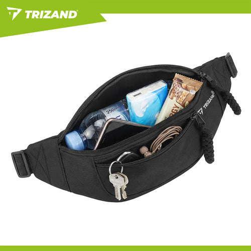 Running Waist Bag, Black, 2L Capacity, Adjustable Strap