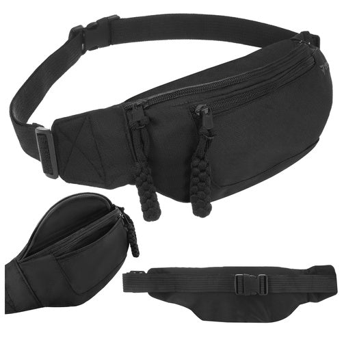 Running Waist Bag, Black, 2L Capacity, Adjustable Strap